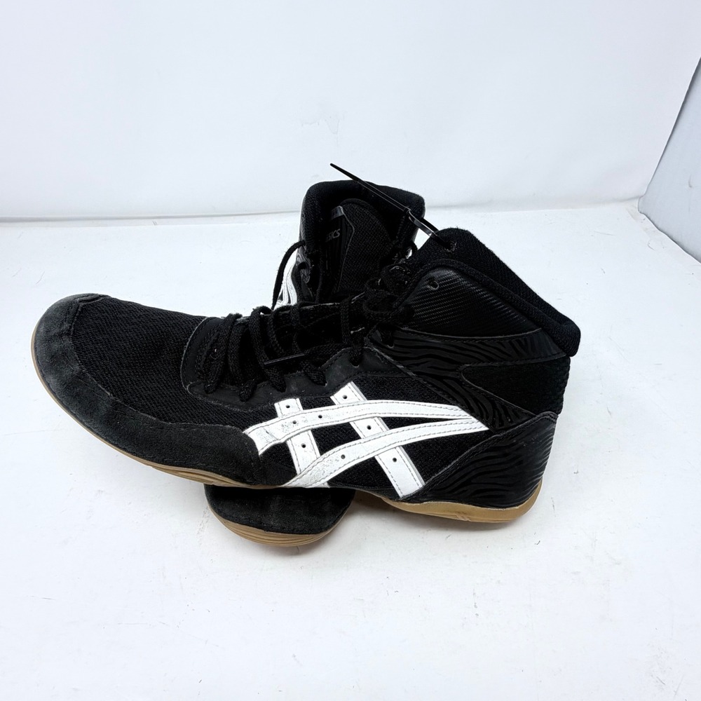 ASICS Matflex 6 Wrestling Shoes Mens 8.5 Black White‎ 1081A051 High Top Sneakers